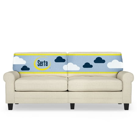 Serta Copenhagen 78" Rolled Arm Sofa, Easy Care Polyester, Loveseat or Couch for Small Spaces, Buttercream