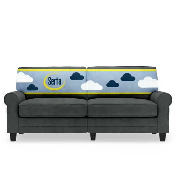 Serta Copenhagen 78" Rolled Arm Sofa with Removable Covers Charcoal