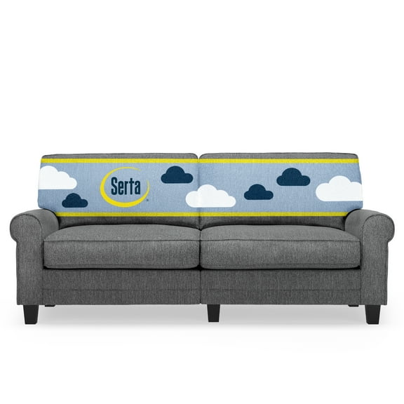 Serta Copenhagen 78" Rolled Arm Sofa with Removable Covers Dark Gray