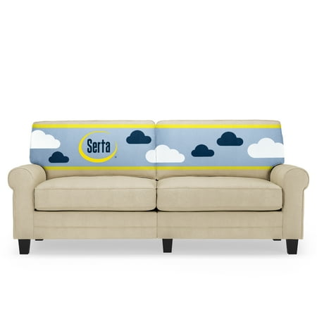 Serta Copenhagen 78" Rolled Arm Sofa, Easy Care Polyester, Loveseat or Couch for Small Spaces, Tan