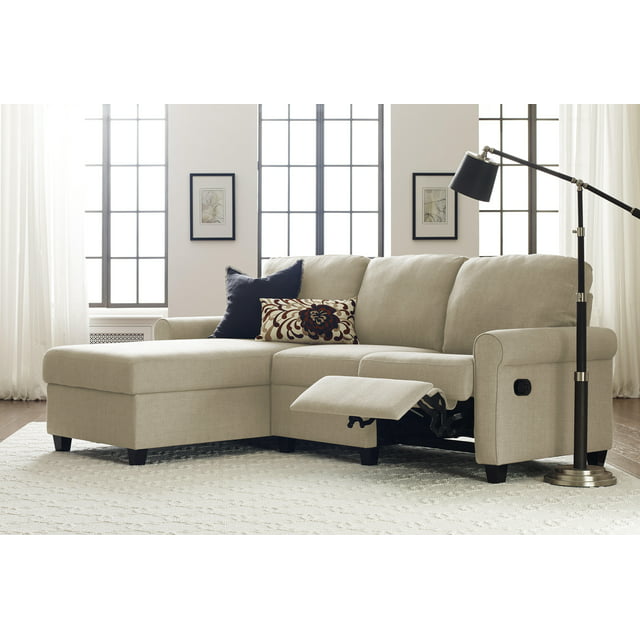 Serta Copenhagen Reclining Sectional with Left Storage Chaise - Oatmeal