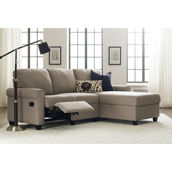 Serta Copenhagen Reclining Sectional with Right Storage Chaise - Beige