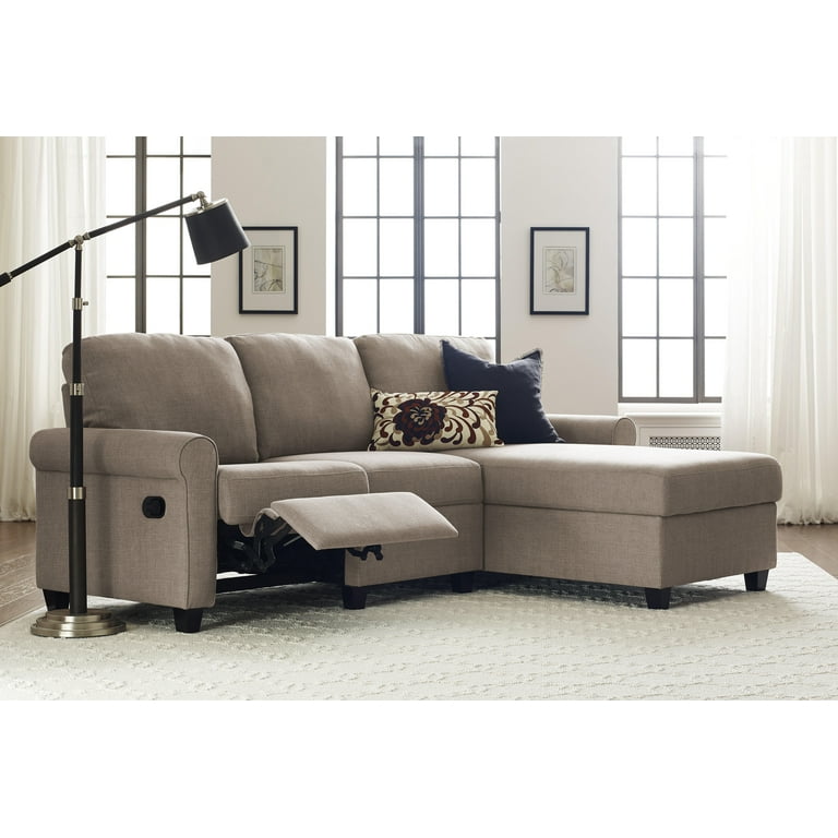 Serta Copenhagen Reclining Sectional with Right Storage Chaise Beige Walmart