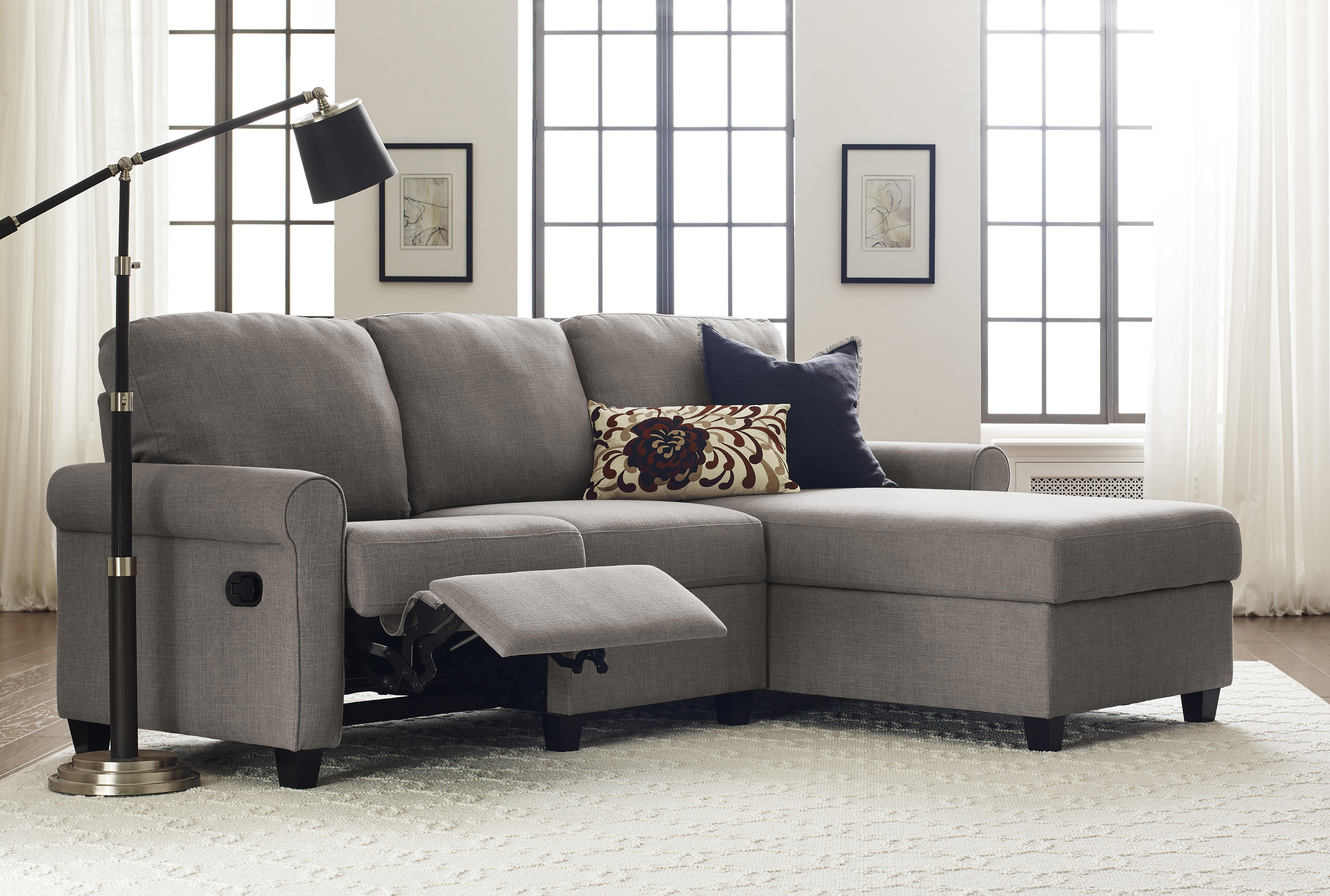Serta Copenhagen Reclining Sectional with Right Storage Chaise - Gray - image 1 of 10