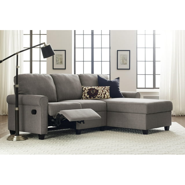 Serta Copenhagen Reclining Sectional with Right Storage Chaise - Gray