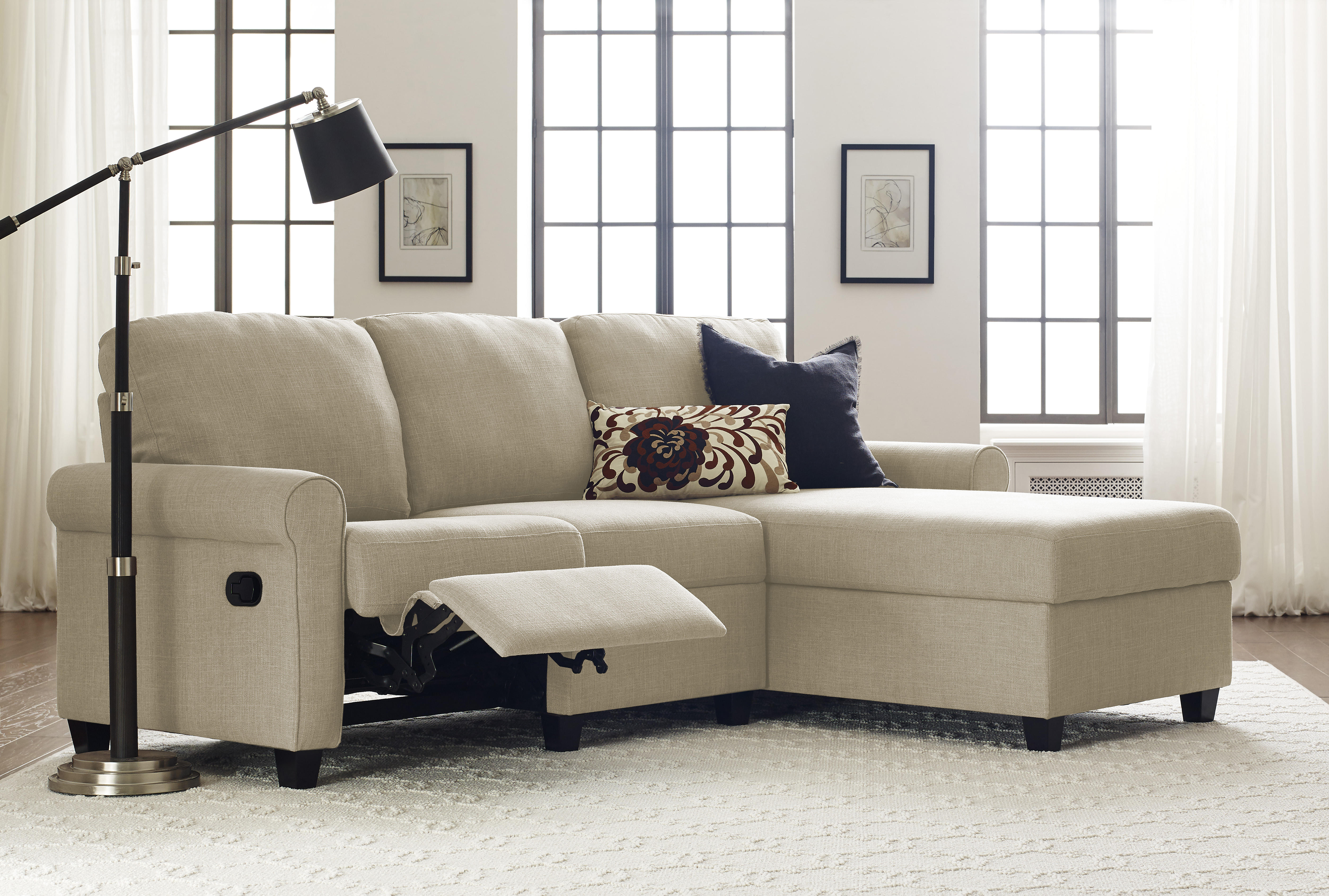 Serta Copenhagen Reclining Sectional with Right Storage Chaise - Oatmeal - image 1 of 9