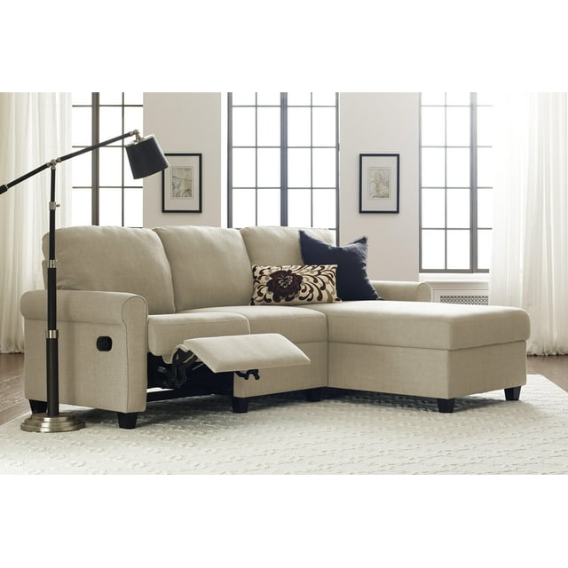 Serta Copenhagen Reclining Sectional with Right Storage Chaise - Oatmeal