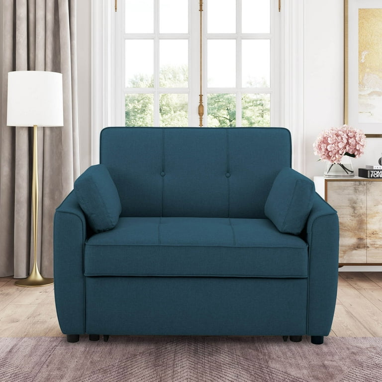 Serta Covington Lounge Chair with Sleeper Navy Blue Fabric
