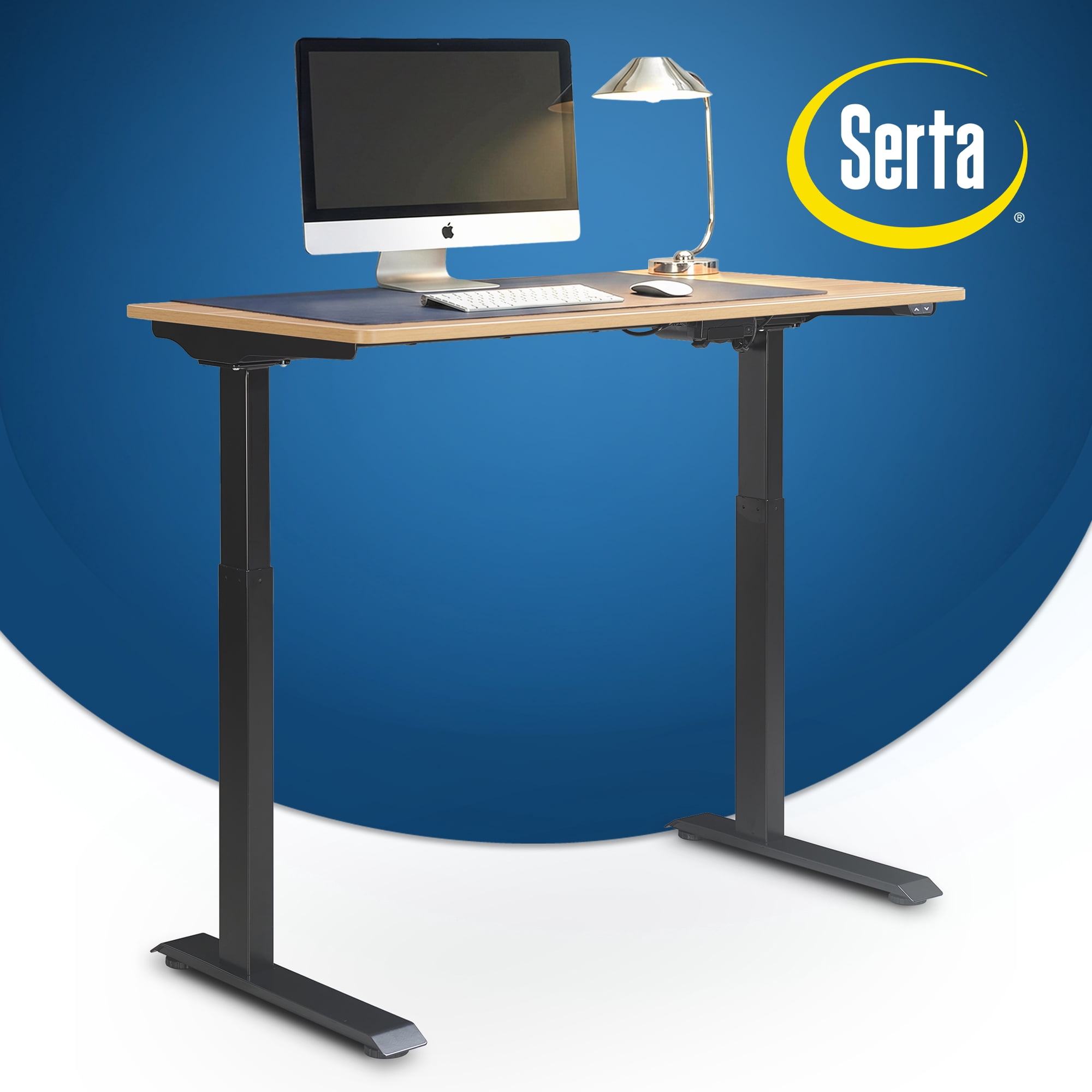 Serta Creativity Electric Height Adjustable Standing Desk Light Brown