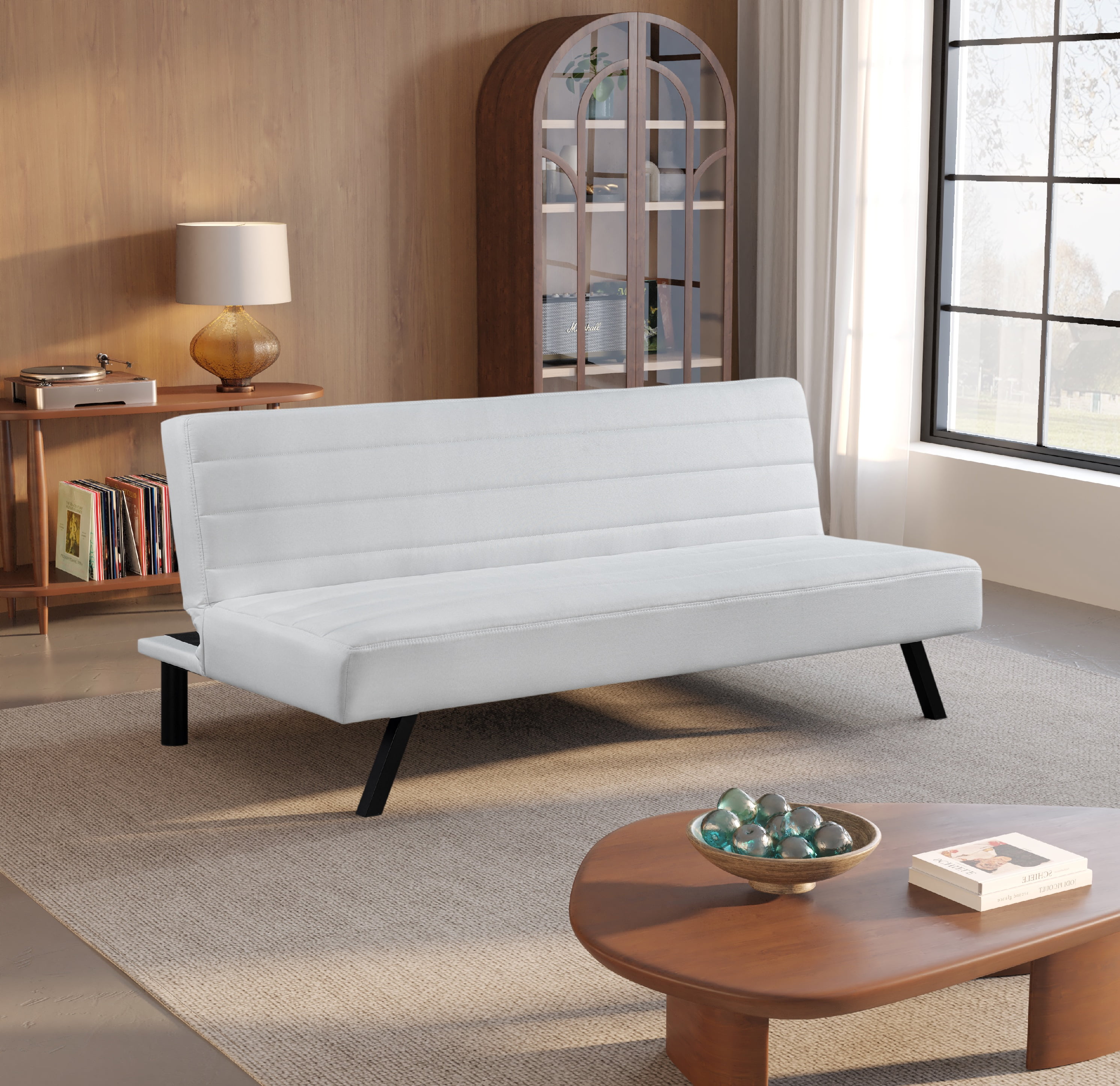 Serta Danbury Modern Twin Futon, Ivory Woven Fabric - Walmart.com