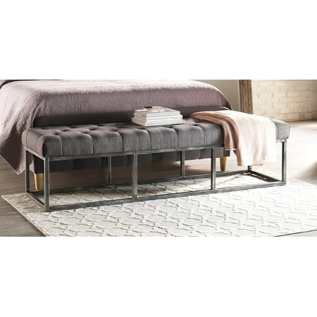 Serta Danes Tufted Bench with Iron Legs