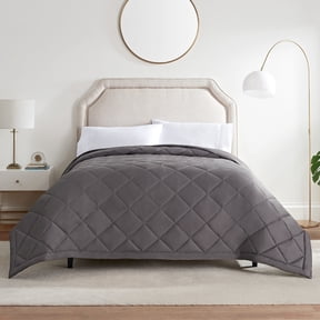 Serta Down Alternative Blanket, Charcoal Grey; Full/Queen