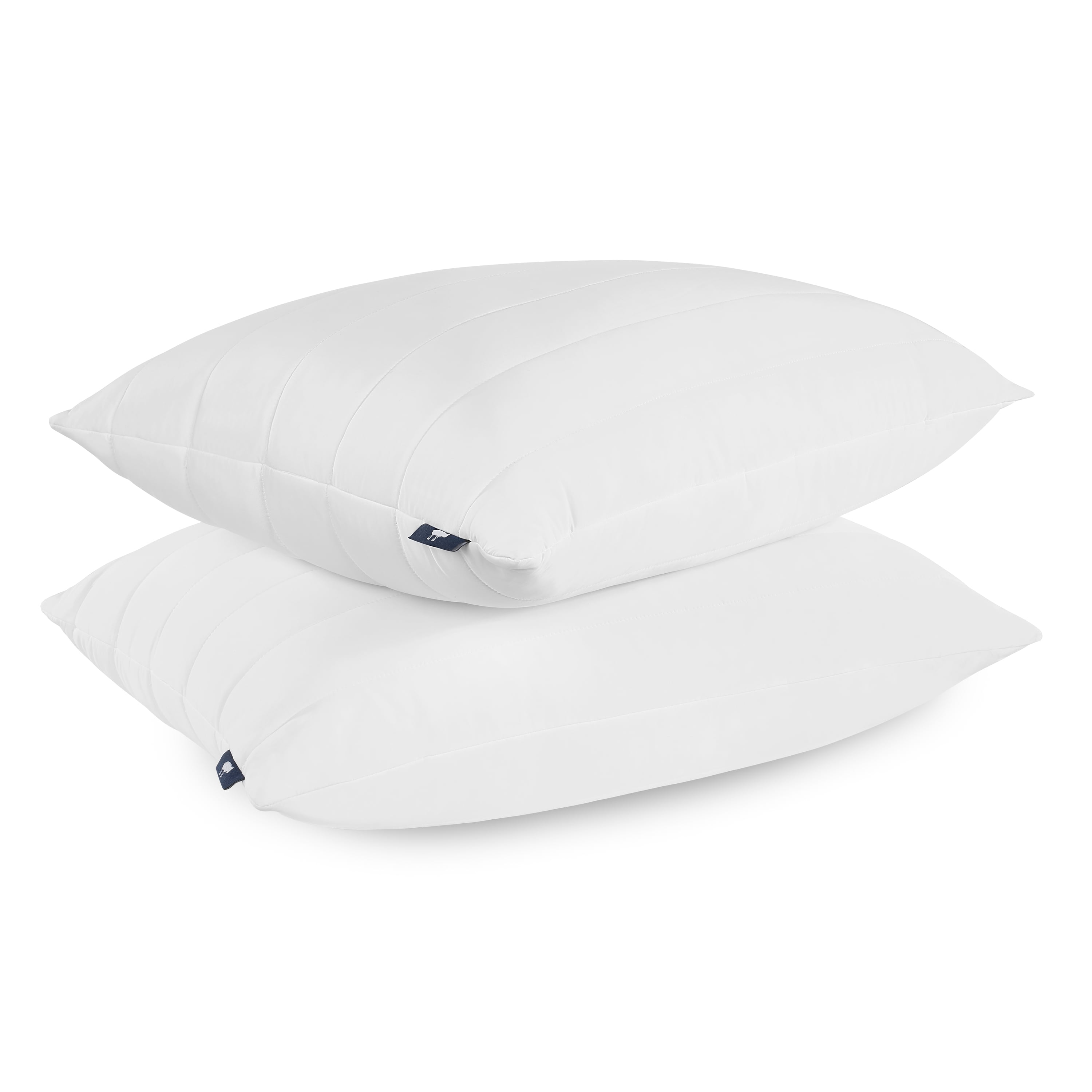 Serta Down Illusion Cool Quilted Pillows King Size Pillows Set of 2, Medium/Firm, 20 In x 36 In, White