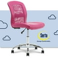 thumbnail image 1 of Serta Essentials Armless Task Chair, Faux Leather and Mesh, Pink, 1 of 14