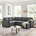 thumbnail image 1 of Serta Ellison Convertible Sectional sofa in Charcoal Fabric Upholstery, 1 of 13