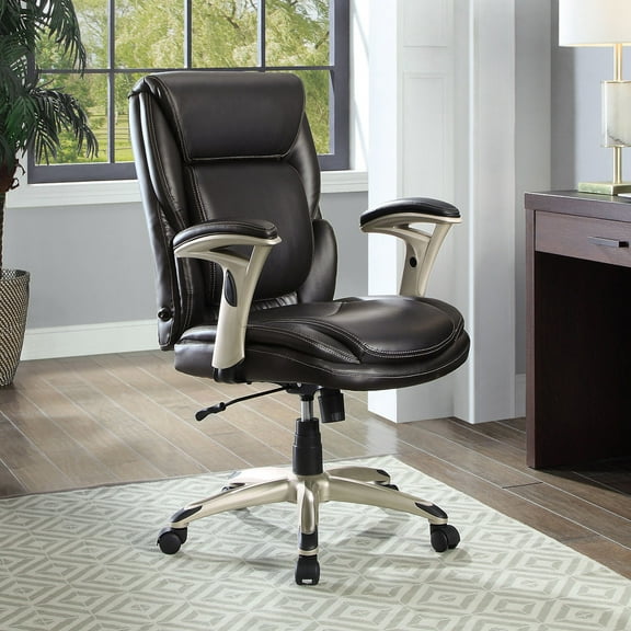 Serta Executive Manager Chair with Adjustable Lumbar Support and Comfort Coils, Black