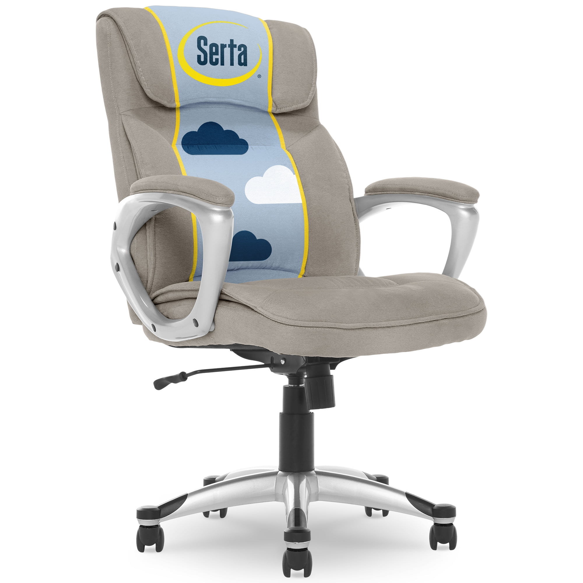 Gray High-Back Ergonomic Executive Office Chair with Lumbar Support