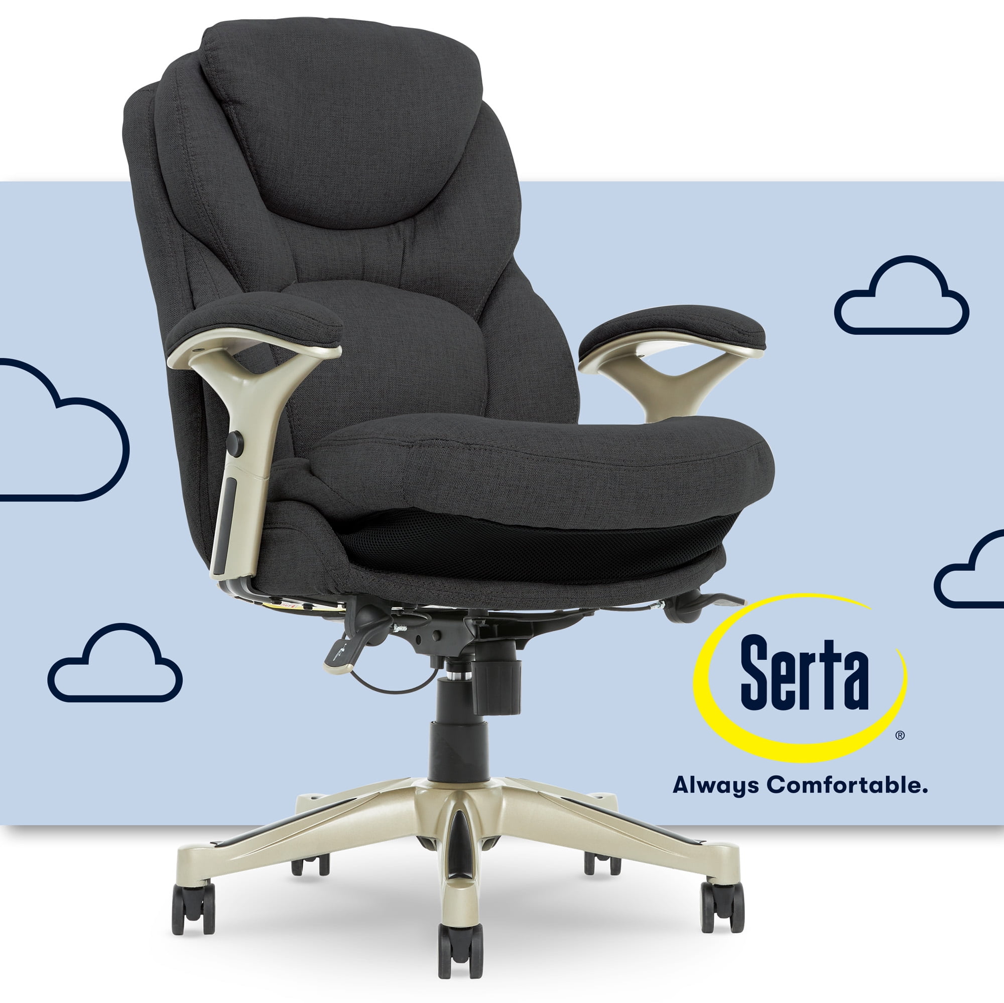 Serta works executive leather office chair with back in sale motion technology