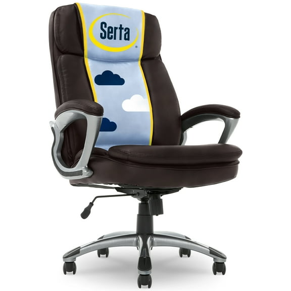 Serta Fairbanks Big and Tall Executive Office Chair Chestnut Bonded Leather