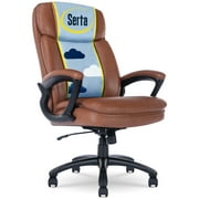 Serta Fairbanks Big and Tall Executive Office Chair Cognac Bonded Leather