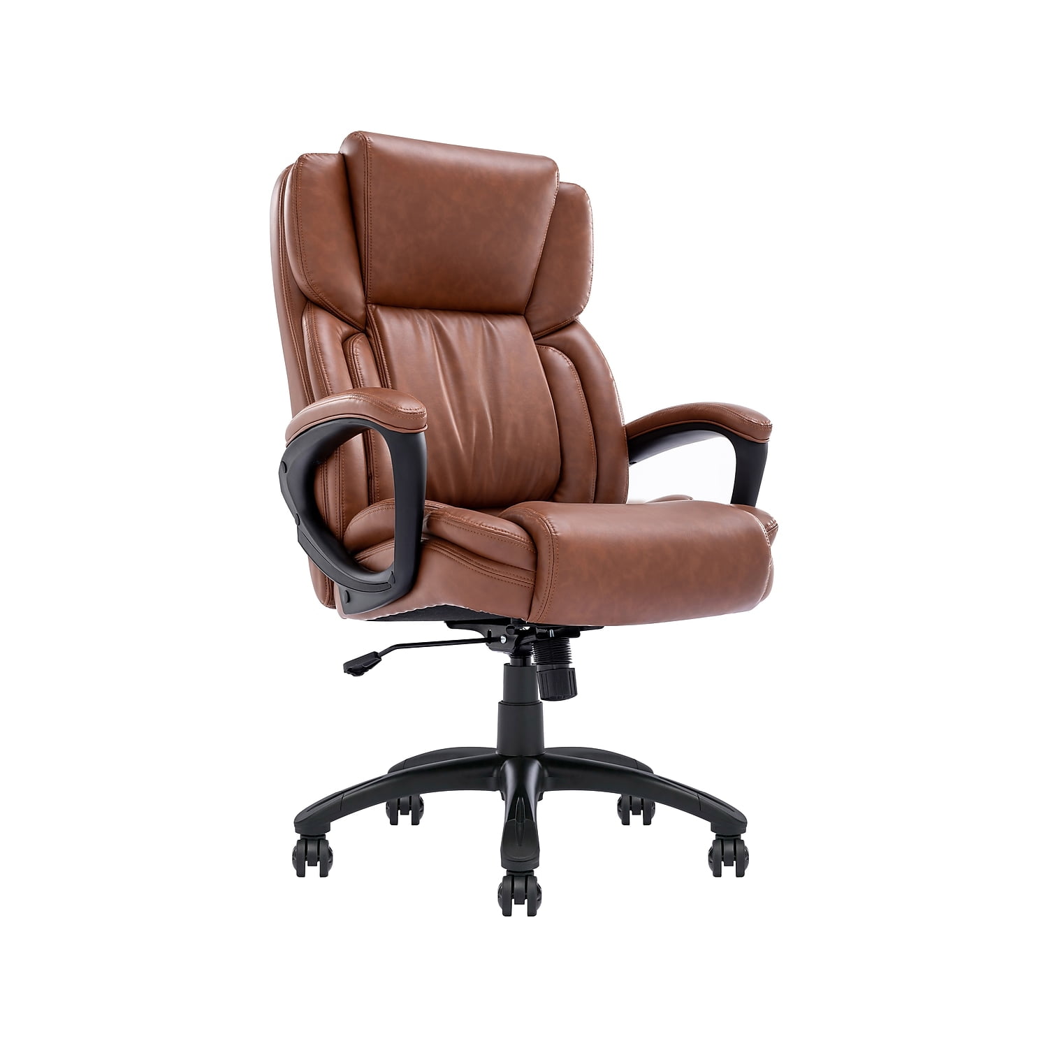 Cognac Bonded Leather Ergonomic Executive Office Chair
