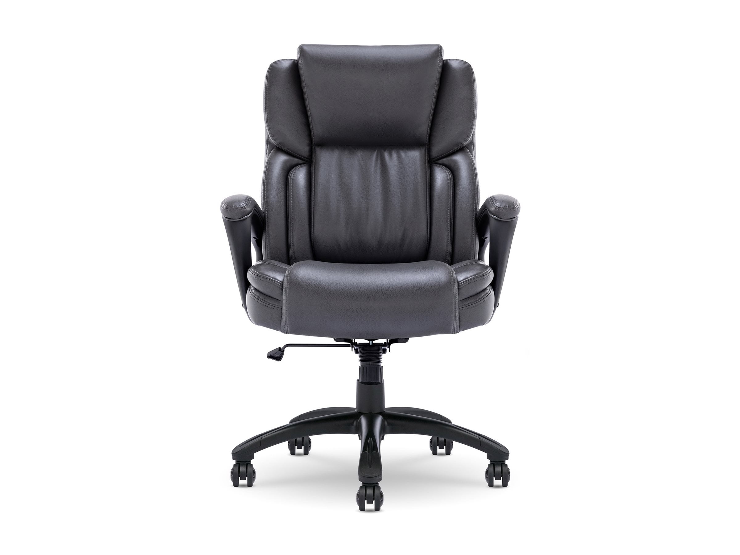 Space Gray Bonded Leather Ergonomic Executive Office Chair