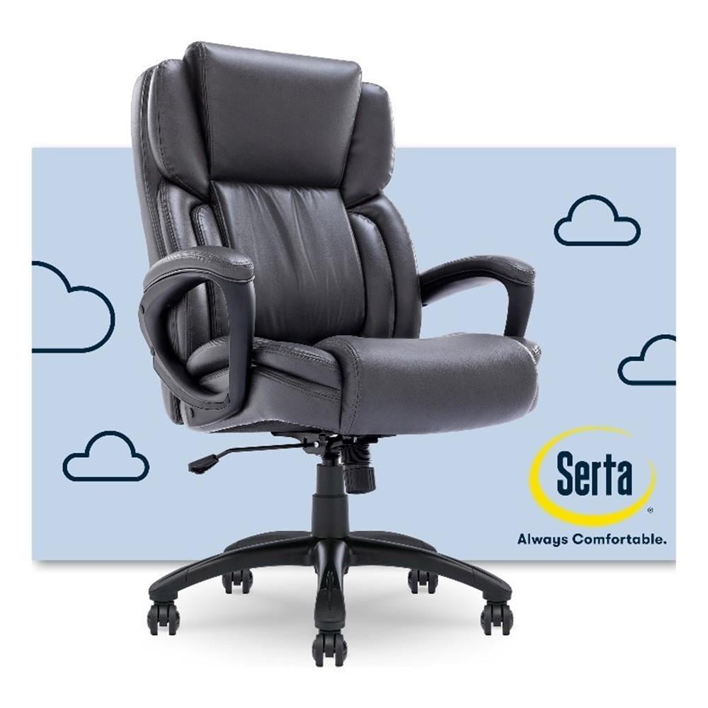 Space Gray Bonded Leather Ergonomic Executive Office Chair
