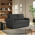 thumbnail image 1 of Serta Grant Scandinavian Convertible Loveseat with Full Size Sleeper, Charcoal Boucle Fabric, 1 of 11