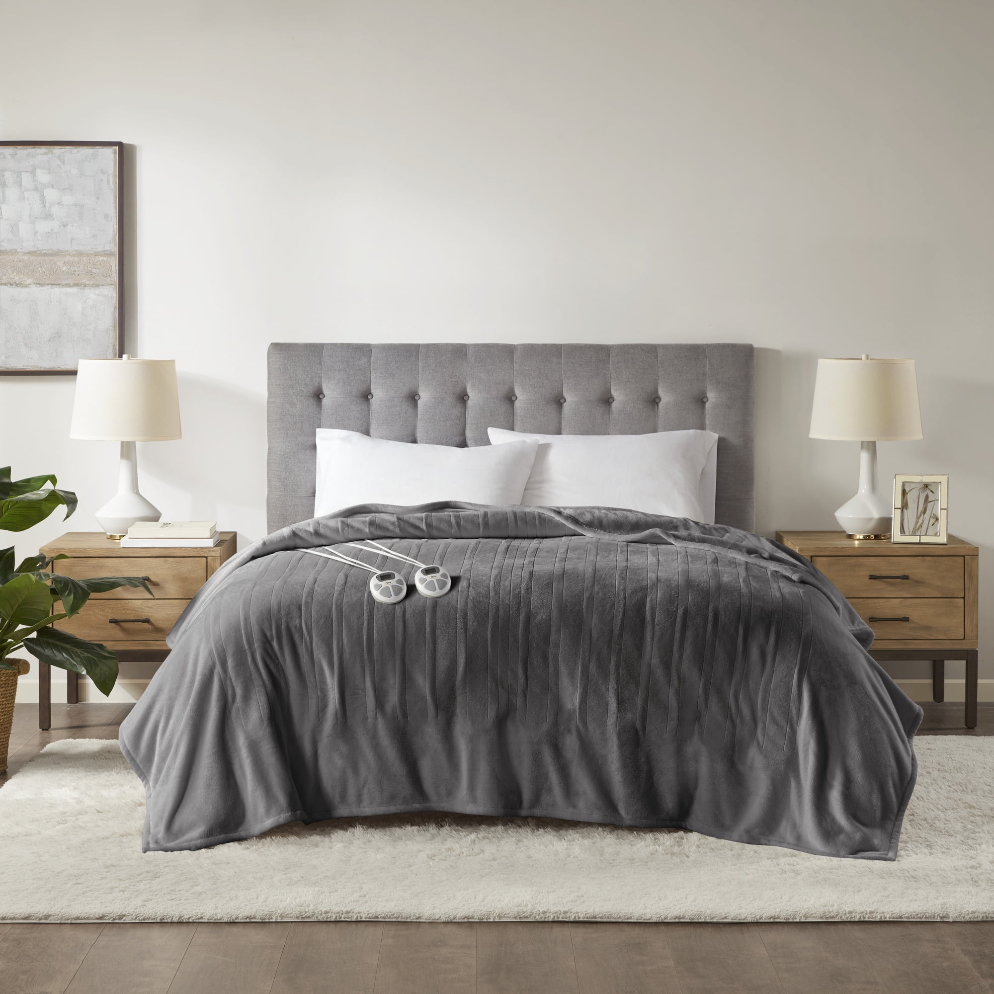 Queen Heated Blanket Gray - Brookstone : Target