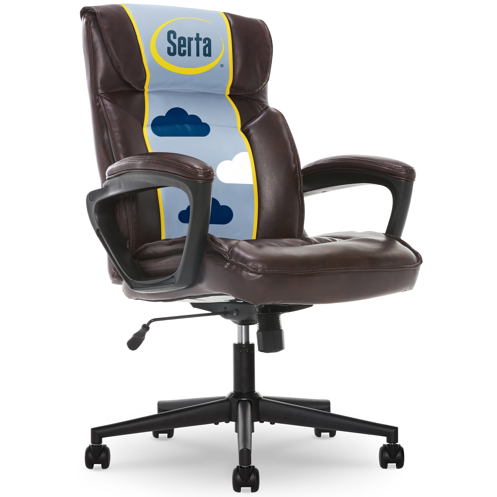 Brown Leather High Back Swivel Executive Office Chair