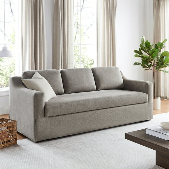 Serta Hanson Modern Farmhouse Convertible Sofa with Queen Size Sleeper, Flax Fabric