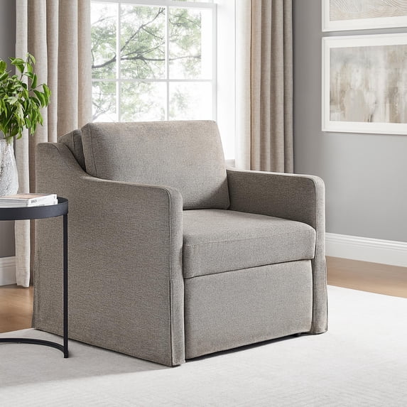 Serta Hanson Twin Convertible Sleeper Chair, Flax Fabric