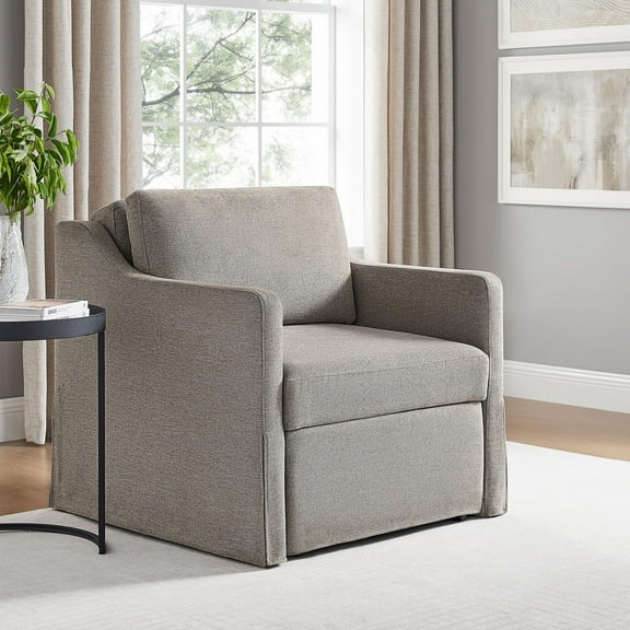 Serta Hanson Twin Convertible Sleeper Chair, Flax Fabric