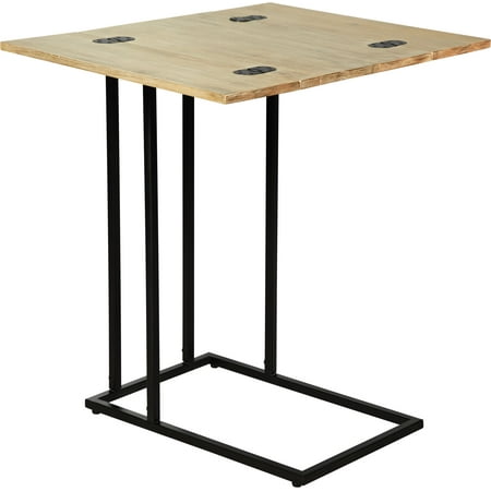 Serta - Harton Rustic Expandable C Side Table - Natural Wood