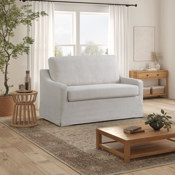 Serta Harwick Twin Convertible Sleeper Loveseat, Oatmeal Fabric