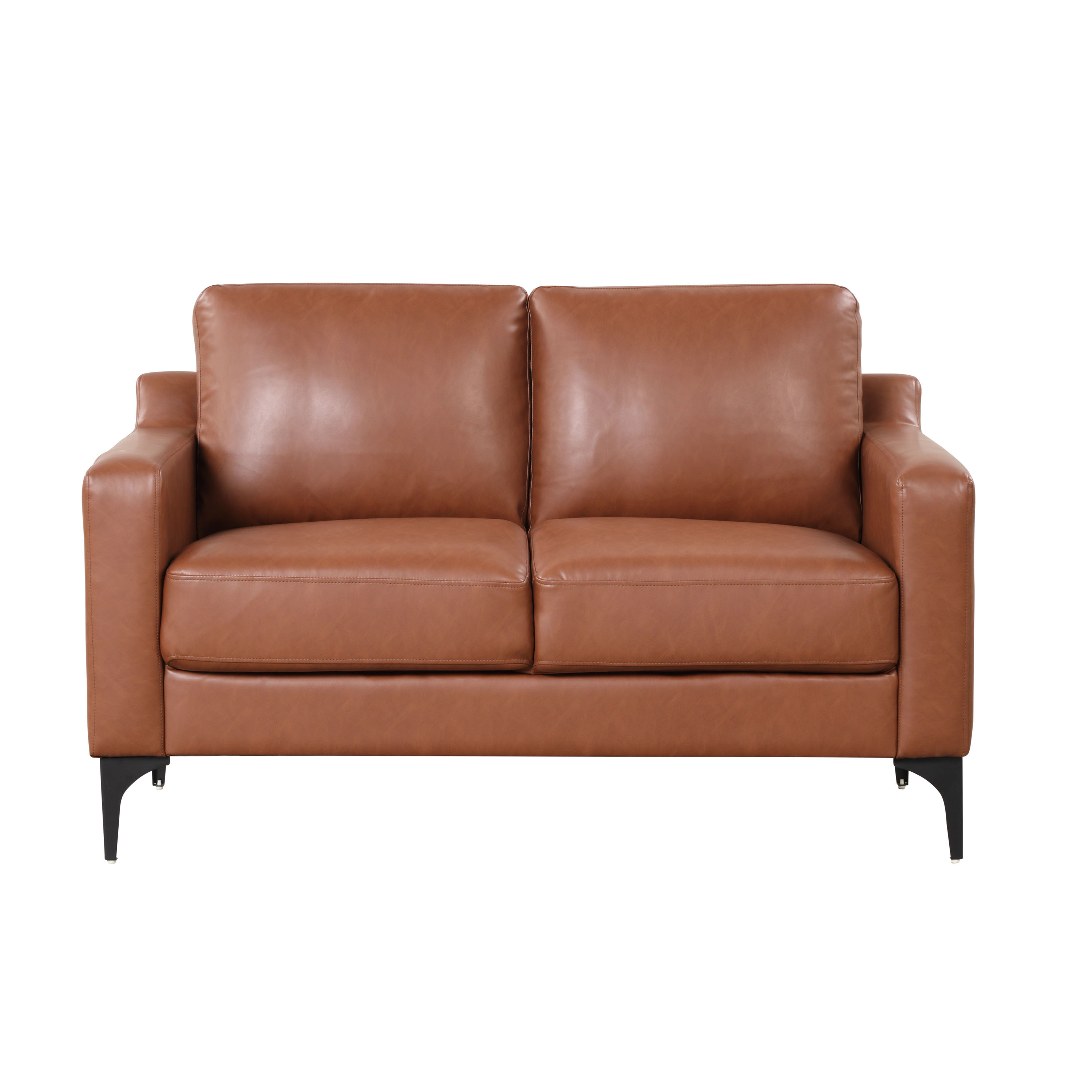 Muumblus 64.5 inch Faux Leather Loveseat, 2 Seater Loveseat Sofa Couch