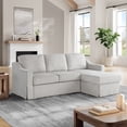 thumbnail image 1 of Serta Hampstead Convertible Sofa in Linen Beige Fabric Upholstery, 1 of 17