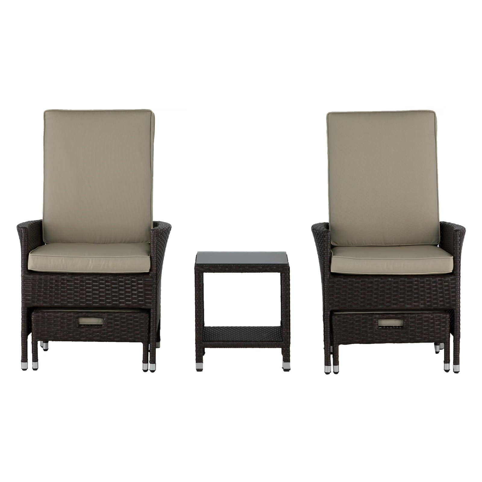 Serta Laguna Outdoor 5-Piece Reclining Set – Brown Wicker Sansujyuku sansujyuku.com