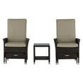 thumbnail image 1 of Serta Laguna Outdoor 5 Piece Reclining Set Brown Wicker, 1 of 5