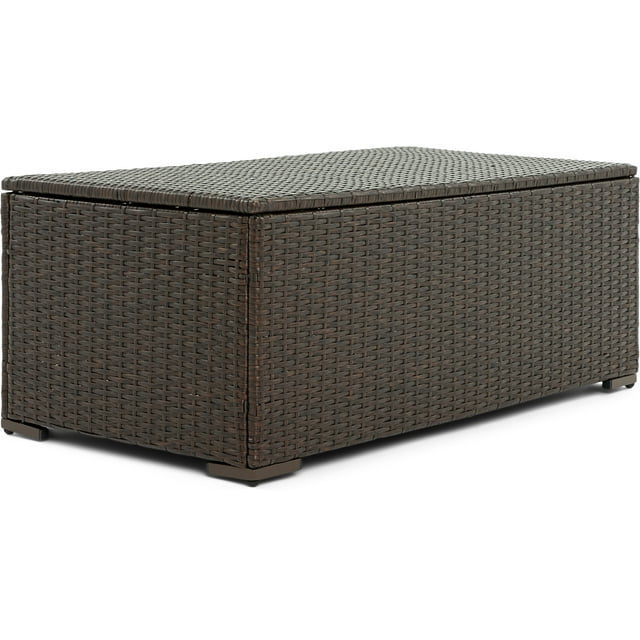 Serta Laguna Outdoor Storage Coffee Table Brown Wicker