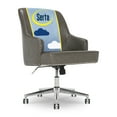 thumbnail image 1 of Serta Leighton Home Office Desk Chair Chrome Nailheads Bonded Leather Gray, 1 of 11