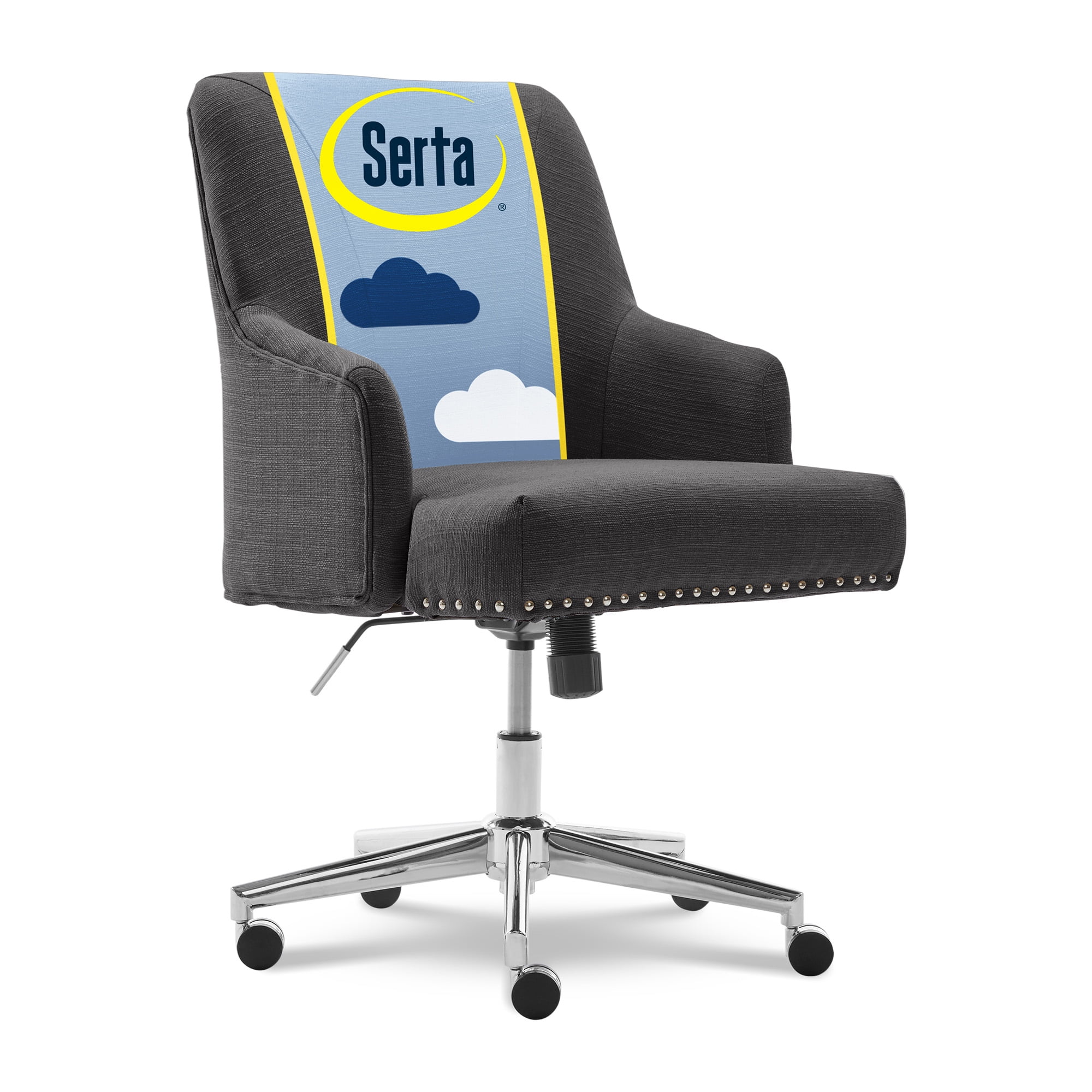 Graphite Fabric Swivel Home Office Chair with Memory Foam
