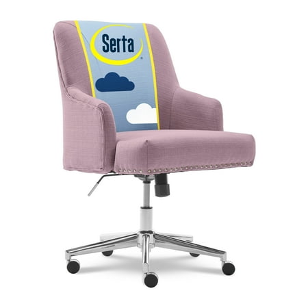 Serta - Leighton Modern Memory Foam & Twill Fabric Home Office Chair - Lilac