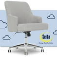 thumbnail image 1 of Serta Leighton Mid-Back Office Chair with Chrome Nailheads, Memory Foam Cushion, Padded Armrests, Light Gray, 1 of 11