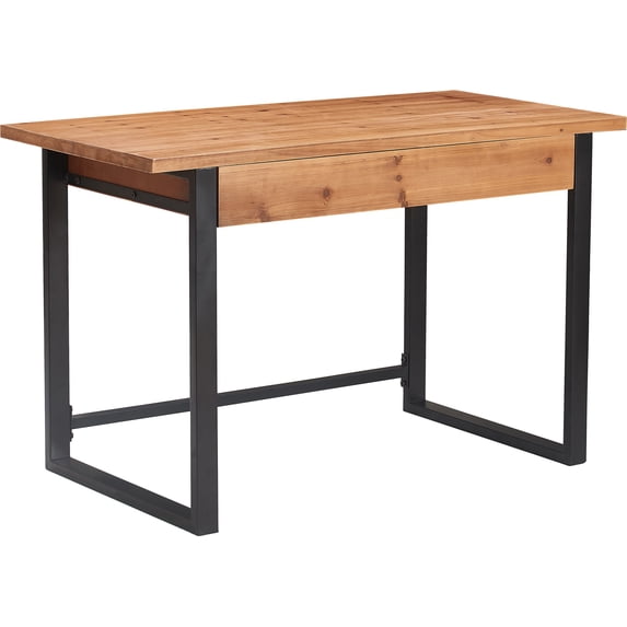Serta Leighton Writing Desk Wood and Black Metal