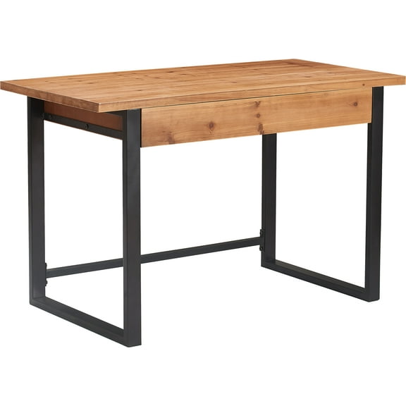 Serta Leighton Writing Desk Wood and Black Metal