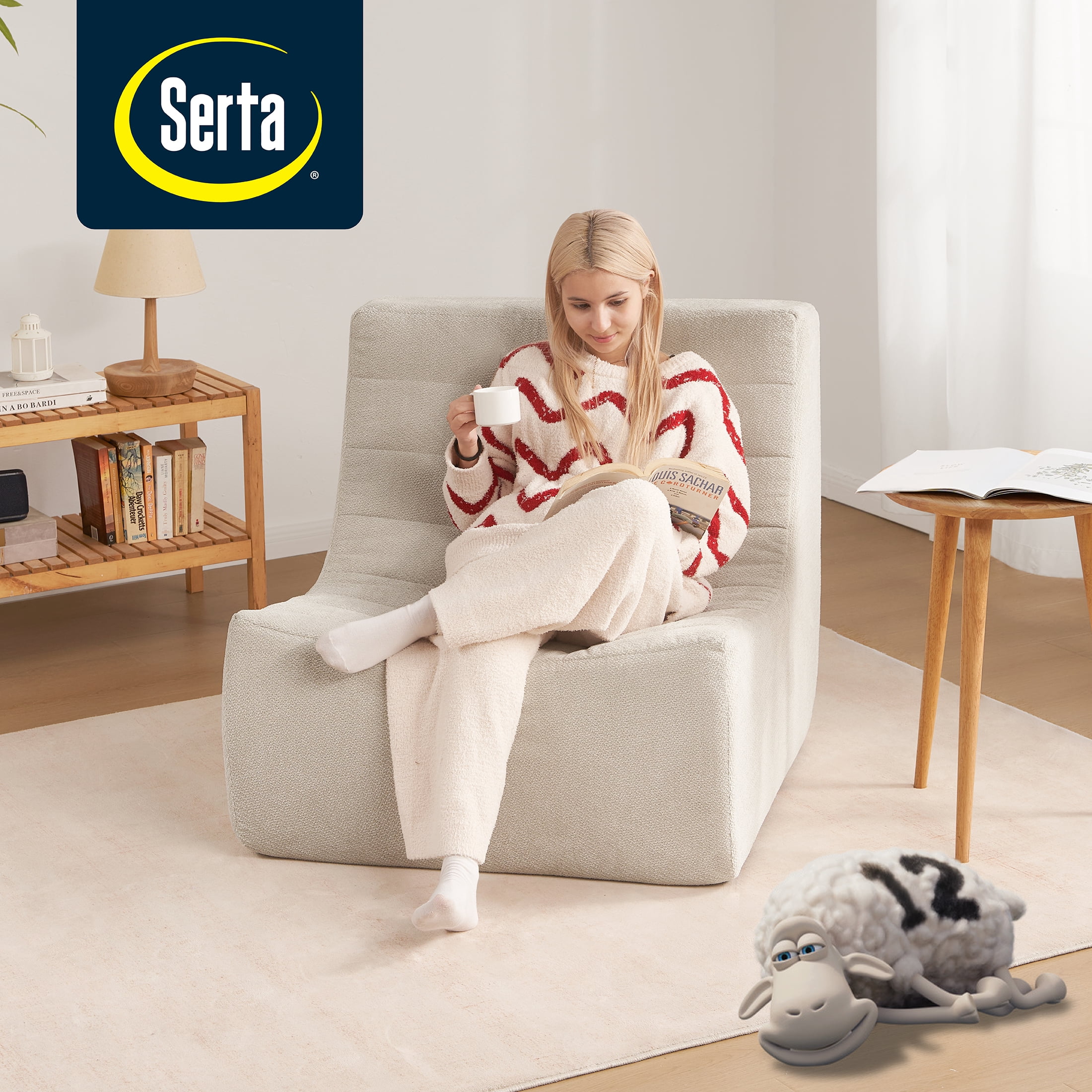 Serta Lisbon Foam Filled Lounger Chair,  Sand