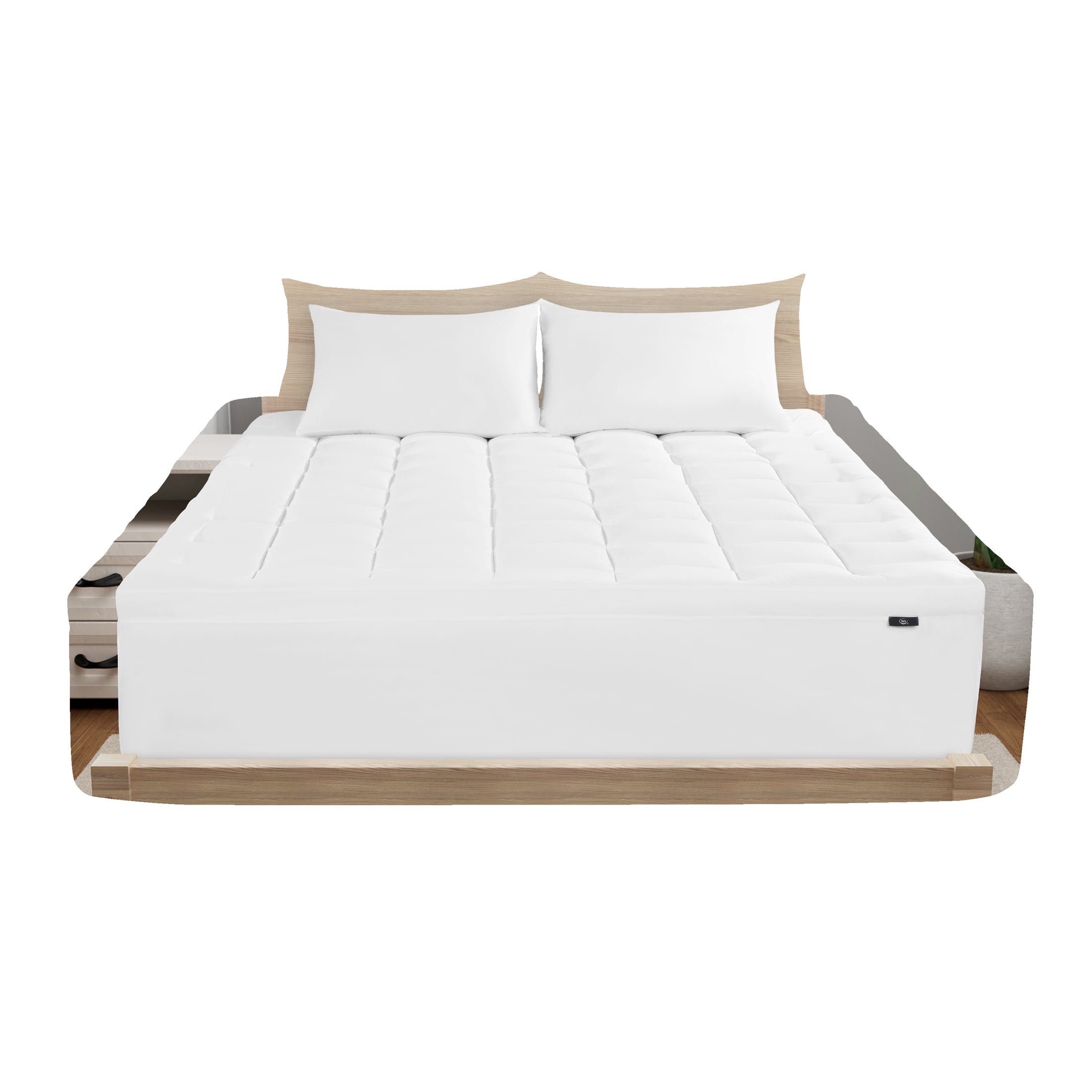 Queen White Down Alternative Memory Flex Mattress Topper