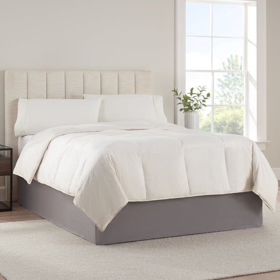 Serta Modern Solid Bed Skirt, Dust Ruffle with 13 Inch Drop, Machine Washable, King 78 in W x 80 in L, Dark Grey