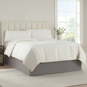 Serta Modern Solid Bed Skirt, Dust Ruffle with 13 Inch Drop, Machine Washable, Queen 60 in W x 80 in L, Dark Grey